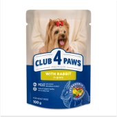 Пауч за кучета CLUB 4 PAWS Premium Adult With rabbit in gravy със заешко месо в желе